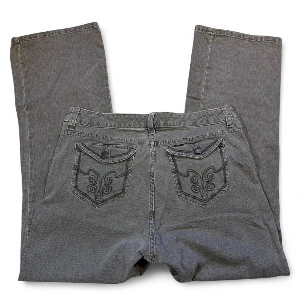 Lee Slender Secret Grey Low Rise Bootcut Embroidered Pocket Jeans 18W Medium